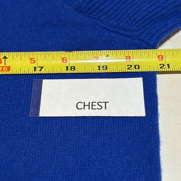 Rag &Bone Women Cashmere Boxy Sweater XL Blue Ribbed Crew Neck Luxury Soft Cozy - Picture 8 of 10